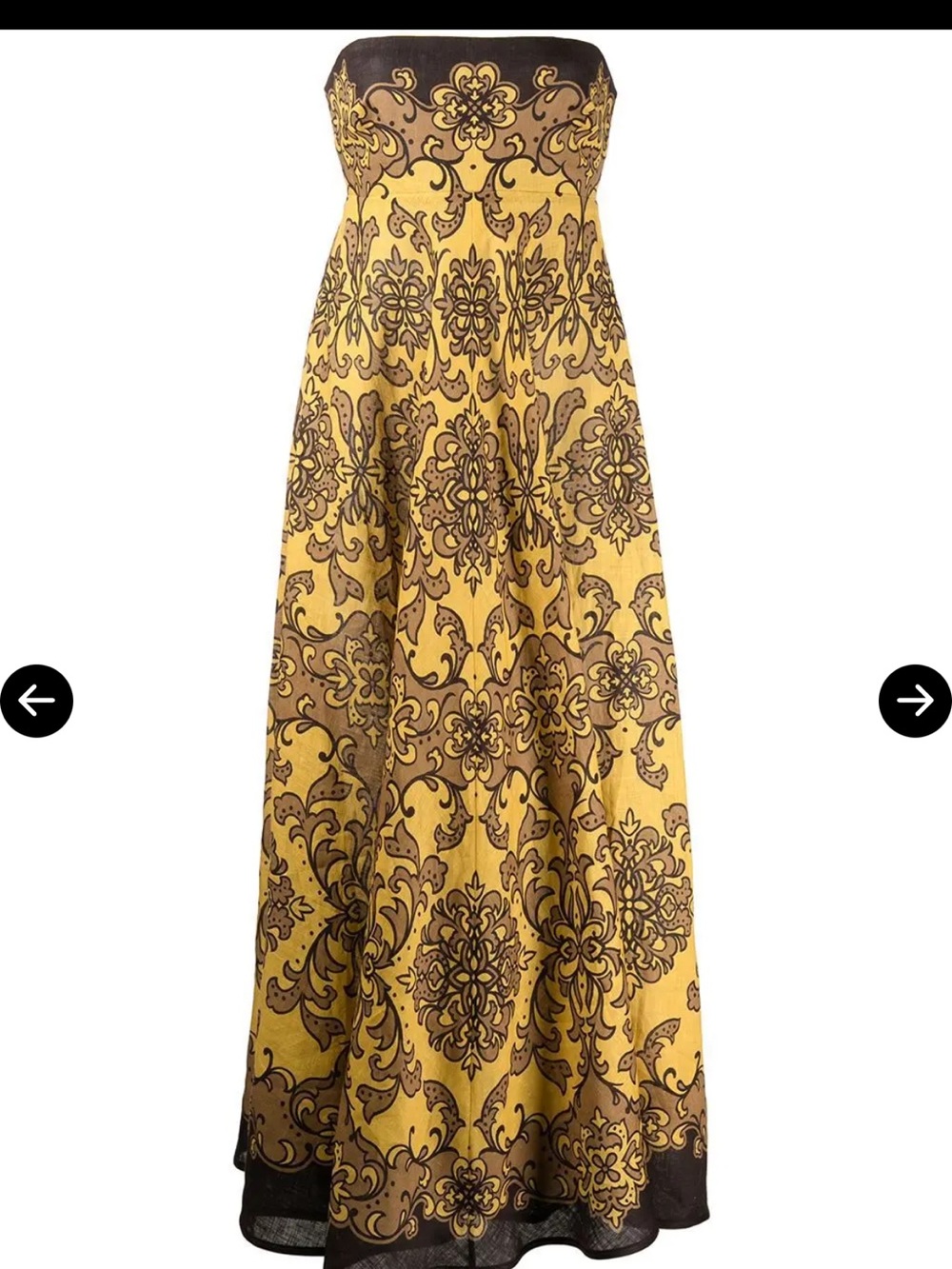 Zimmerman Yellow & Brown Nina bandeau maxi dress - Women’s Size 1